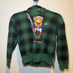 Polo by Ralph Lauren Green Plaid Bear Kid’s Sweatshirt